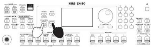 KORG EK50 - Pour couper le son des haut-parleurs de l'instrument - 1