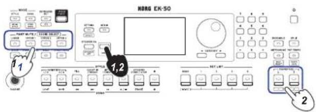 KORG EK50 - ■ Changement d'octave pour chaque partie - 1