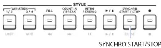 KORG EK50 - Utilisation des fonctions SYNCHRO START et SYNCHRO START/STOP - 1