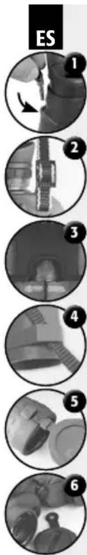 Steiner SkyHawk 4.0 10x32 - Fijación de las tapas protectoras de los objetivos: - 1