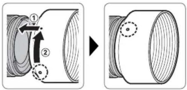 FUJIFILM XF 90mm f2.0 R LM WR - Fixation du pare-soleil - 1