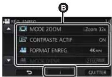 PANASONIC HCWXF1M - Utilisation de l'écran de menu - 3