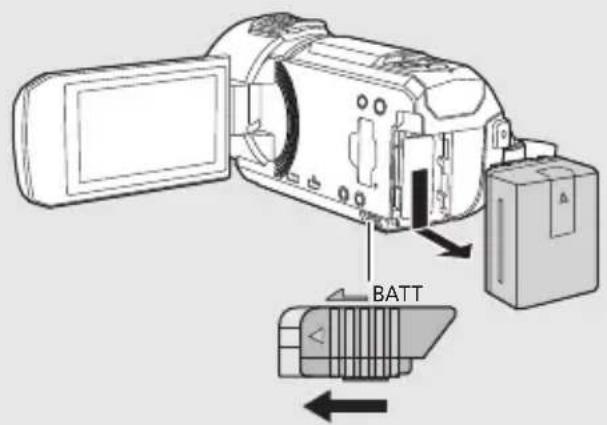 PANASONIC HCWXF1M - Retrait de la batterie - 1