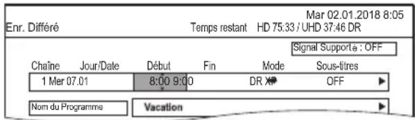 PANASONIC DMRUBC70 - Options de l'enregistrement différé - 1