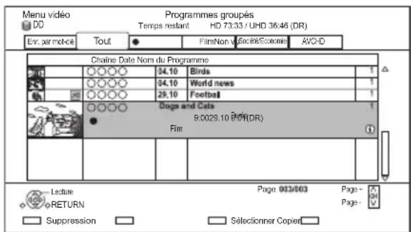 PANASONIC DMRUBC70 - Suppression des programmes enregistrés - 1