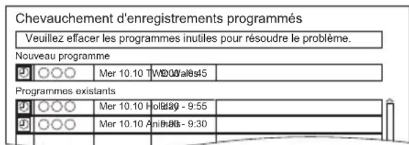PANASONIC DMRUBC70 - Pour corriger un Chevauchement d'enregistrements programmés - 1