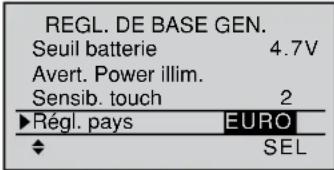 GRAUPNER MX20 HOTT - Réglage selon le pays - 1