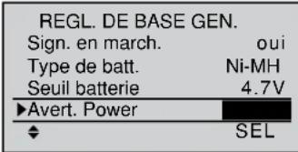 GRAUPNER MX20 HOTT - Message d'alerte de mise en route - 1