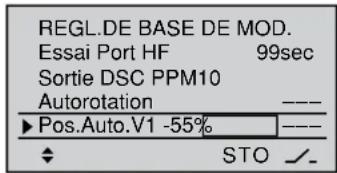 GRAUPNER MX20 HOTT - Position V1 automatique - 2