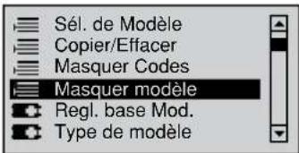 GRAUPNER MX20 HOTT - Masquage des emplacements des mémoires de modele - 1
