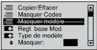 GRAUPNER MX20 HOTT - Masquage de menus sur la liste Multifonctions - 3