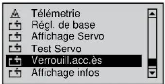 GRAUPNER MX20 HOTT - Verrouillage de la liste Multifonctions - 1