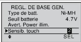 GRAUPNER MX20 HOTT - Sensibilités des touches - 1