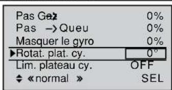 GRAUPNER MX20 HOTT - Rotation du plateau cyclique - 1