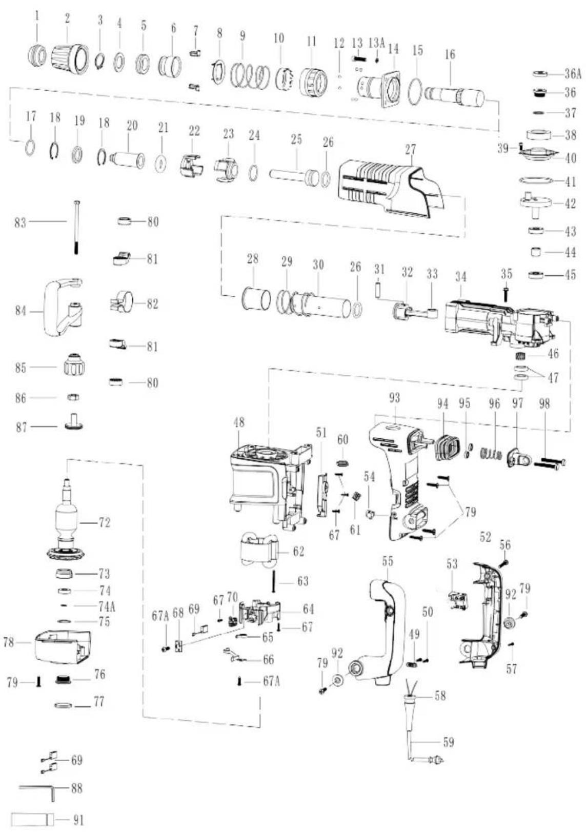 Ferm HDM1041P - Spare parts list - 1