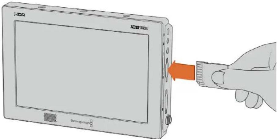 Blackmagic Design Video Assist - Inserting SD Cards - 1