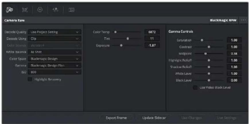 Blackmagic Design Video Assist - Utiliser les paramètres blackmagic RAW - 1