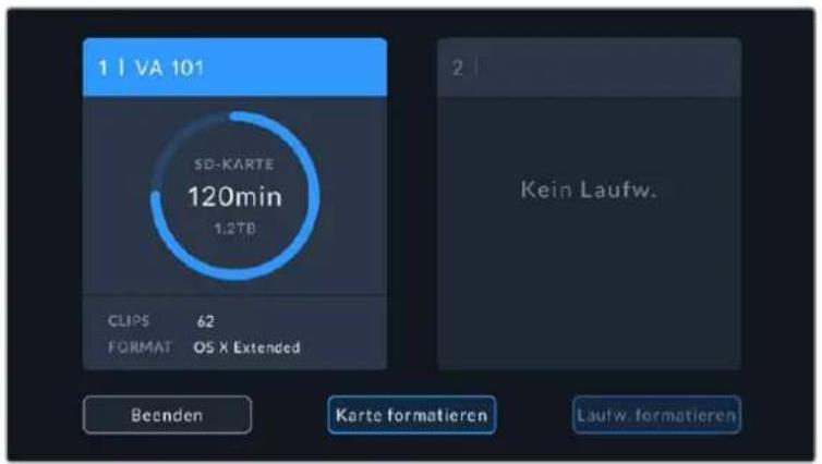 Blackmagic Design Video Assist - Formatieren von Speicherträgern mit dem Video Assist - 1