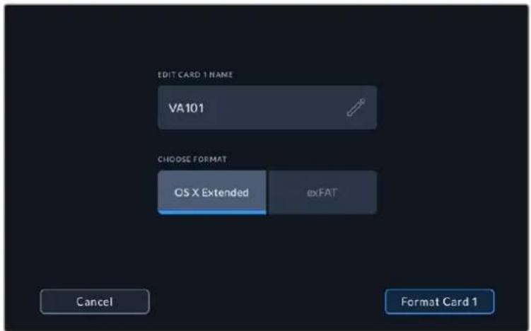 Blackmagic Design Video Assist - To format your storage media: - 1