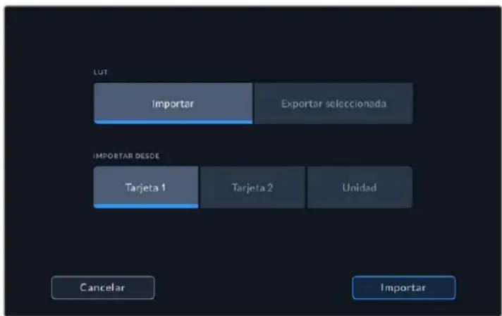 Blackmagic Design Video Assist - Para importar una tabla de conversion tridimensional: - 1