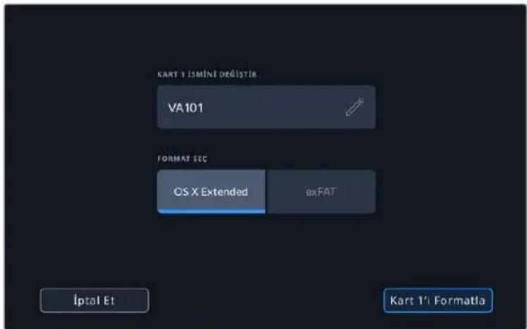 Blackmagic Design Video Assist - Depolama ortaminizi formatlamak icin: - 1