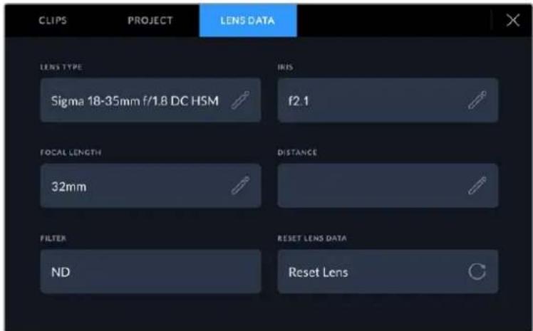 Blackmagic Design Video Assist - Lens Data - 1