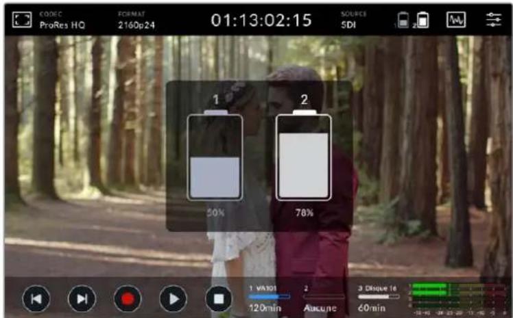 Blackmagic Design Video Assist - Etat de la batterie - 1