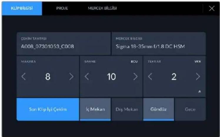 Blackmagic Design Video Assist - Klip Bilgisi - 1