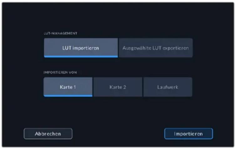 Blackmagic Design Video Assist - So importieren Sie eine 3D-LUT: - 1
