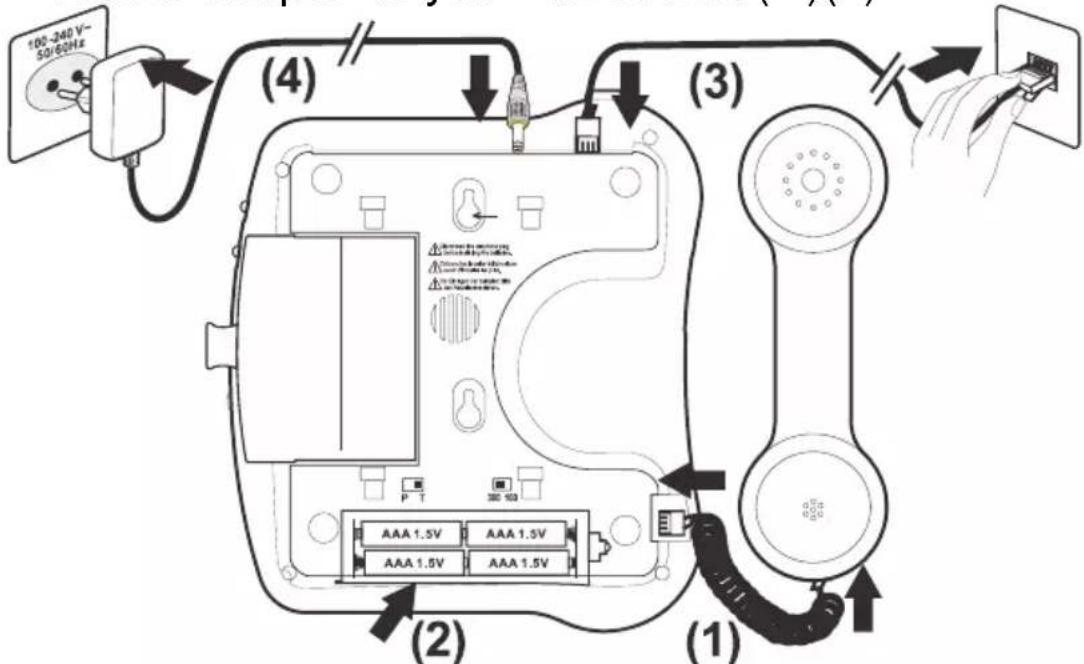 GEEMARC AMPLIPOWER 40 - – Connecting the telephone - 1