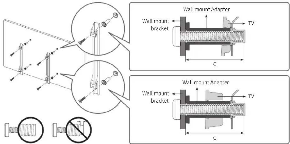 SAMSUNG Series 7 55RU7100 - Mounting the TV on a wall - 2