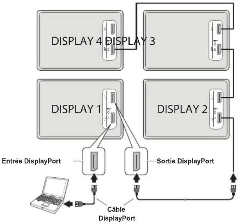 TOSHIBA TDY553M - Connexion en guirlande via la sortie DisplayPort - 1