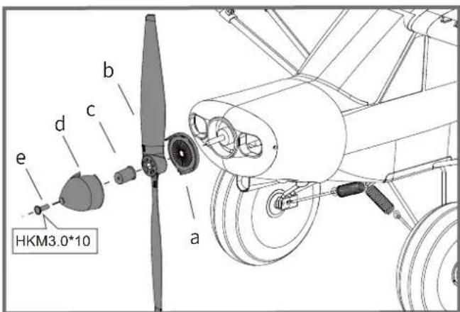FMS PA18 Super Cub - 螺旋桨安装 - 1