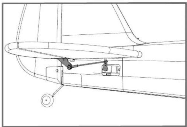FMS PA18 Super Cub - Montage de la commande de profondeur - 1