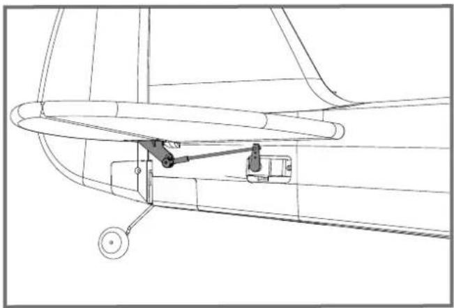 FMS PA18 Super Cub - Installation of the elevator pushrods - 1