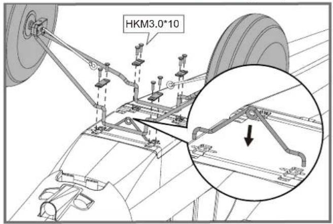 FMS PA18 Super Cub - Montage du train principal - 1