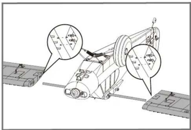 FMS PA18 Super Cub - Wing installation - 1