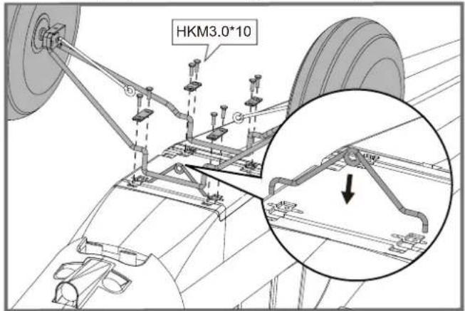 FMS PA18 Super Cub - Landing gear assembly - 1