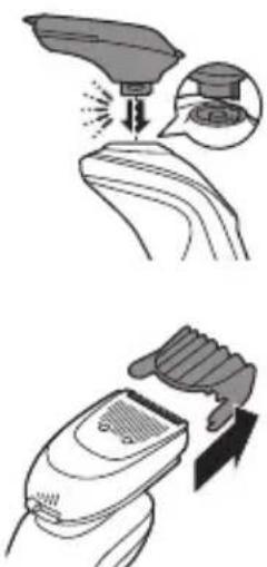 PHILIPS Series 6000 S6640 - Using the beard styler attachment with comb (specific types only) - 1