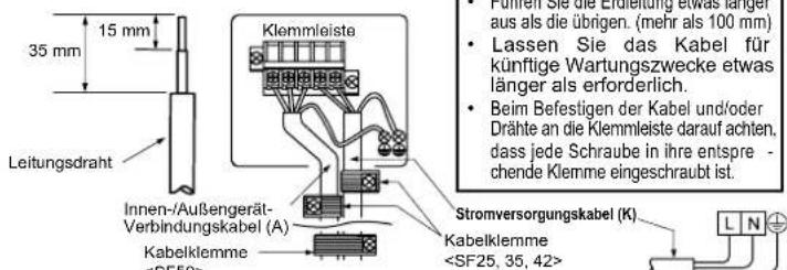 MITSUBISHI MSZSF25VE3E1 - 3-1. ANSCHLIESSEN DER KABEL FÜR DAS AUSSINGERÄT - 1
