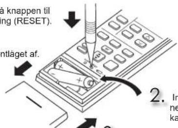 MITSUBISHI MSZAP35VG - Installation af fjernbetjeningens batterier - 1
