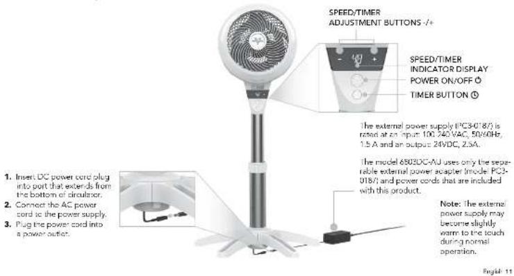Vornado Energy Smart 6303DC - CONTROLS - 1