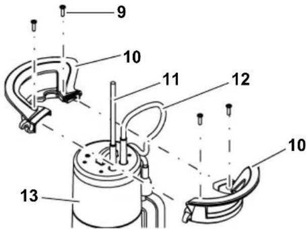 METABO TP 7500 SI - Assembling the handle / lifting eye - 1