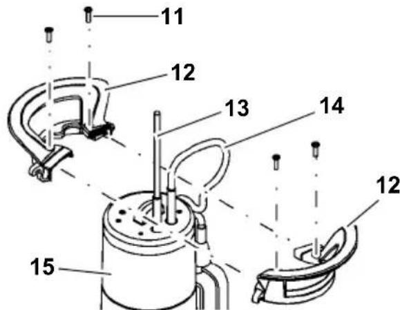 METABO TPS 14000 S Combi - Handgriff / Aufhängungsösemontieren - 1