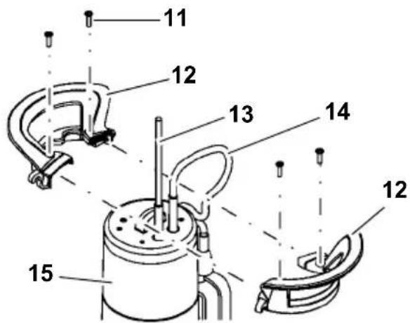 METABO TPS 14000 S Combi - Assembling the handle / lifting eye - 1