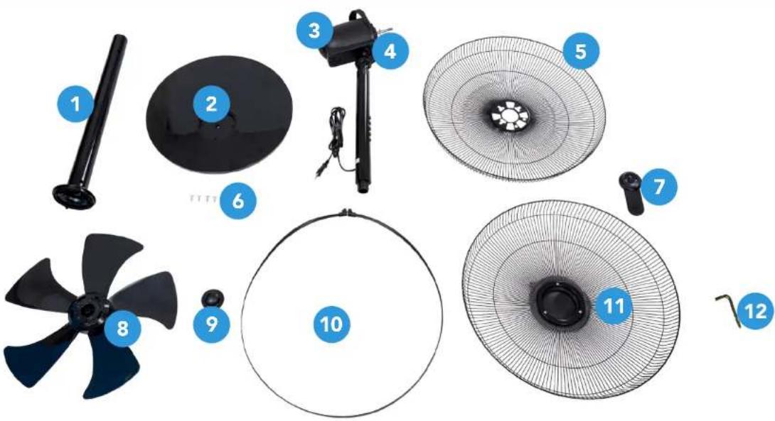 BlueBuilt SV1810 - PEDESTAL FAN ASSEMBLY. - 4