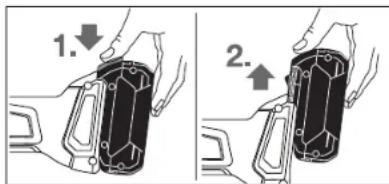 BOSCH GWS 18V125 PC - Az akkumulátor kivétele - 1