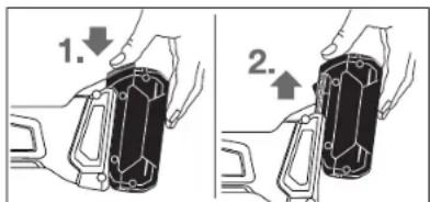 BOSCH GWS 18V125 PC - Removing the battery - 1