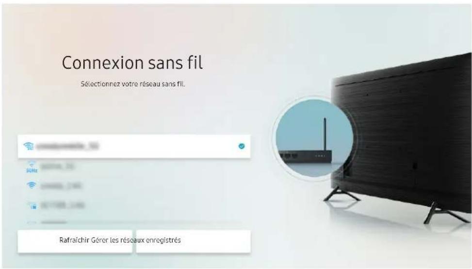 SAMSUNG QE75Q60RAT - Paramétres > Général > Réseau > Ouvrir les paramétres réseau > Sans fil - 3