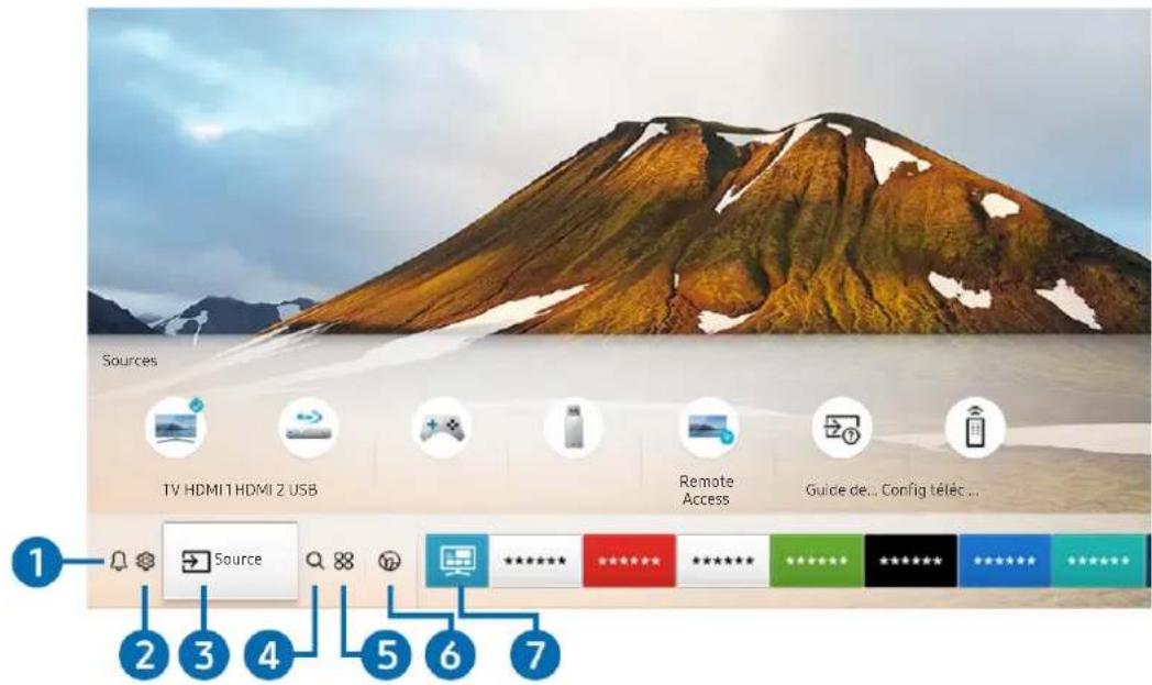 SAMSUNG QE75Q60RAT - Affichage de l'Barre d'accès rapide - 1